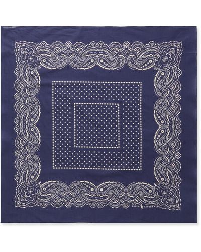 Polo Ralph Lauren Printed Cotton-voile Bandana - Blue
