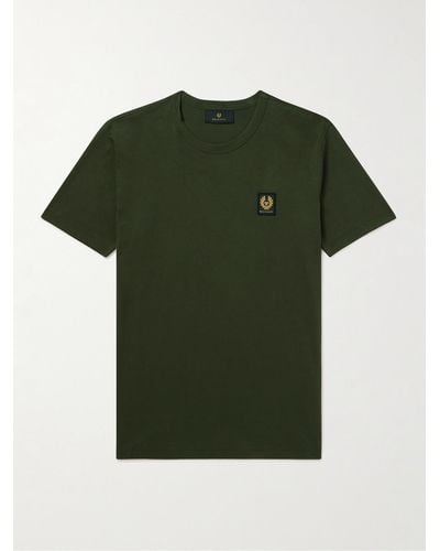 Belstaff T-Shirt aus Baumwoll-Jersey mit Logoapplikation - Grün