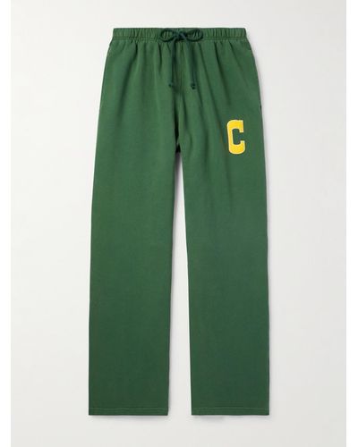 CHERRY LA Championship Parachute Straight-leg Logo-appliquéd Cotton-jersey Joggers - Green
