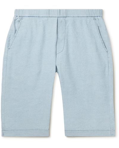 Barena Straight-leg Linen-piqué Bermuda Shorts - Blue