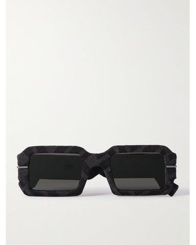 Fendi Occhiali da sole in acetato con montatura D-frame graphy - Nero