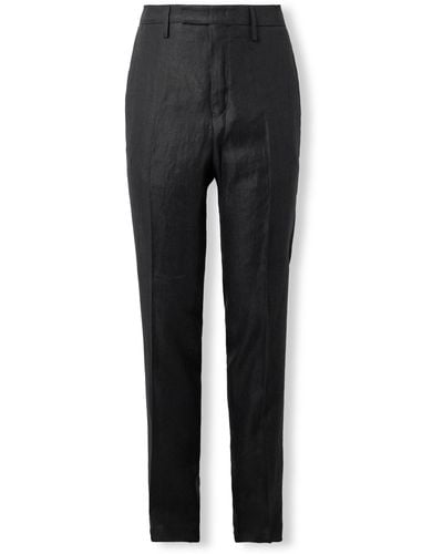 MR P. Philip Straight-leg Linen-twill Suit Pants - Black