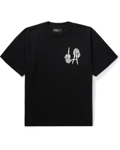 Local Authority La Bones Printed Cotton-jersey T-shirt - Black