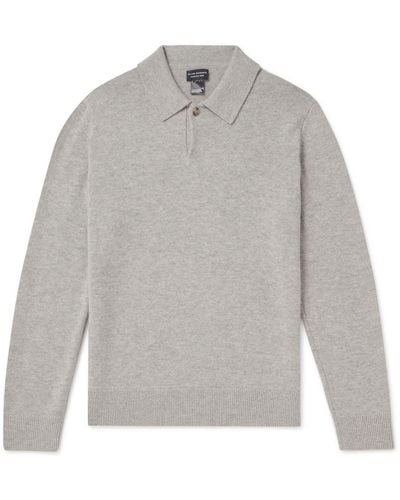 Club Monaco Wool And Cashmere-blend Polo Sweater - Gray