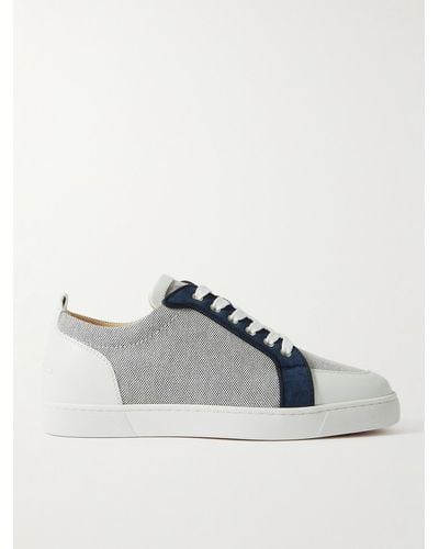 Christian Louboutin Rantulow Suede And Leather-trimmed Canvas Trainers - Multicolour