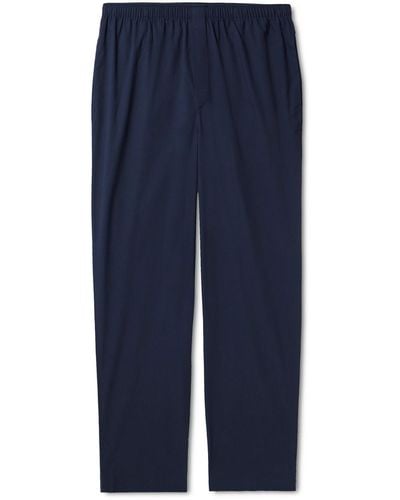 Sunspel Straight-leg Cotton-twill Pajama Pants - Blue