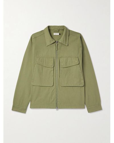 Pop Trading Co. Boxer Herringbone Cotton Shirt Jacket - Green