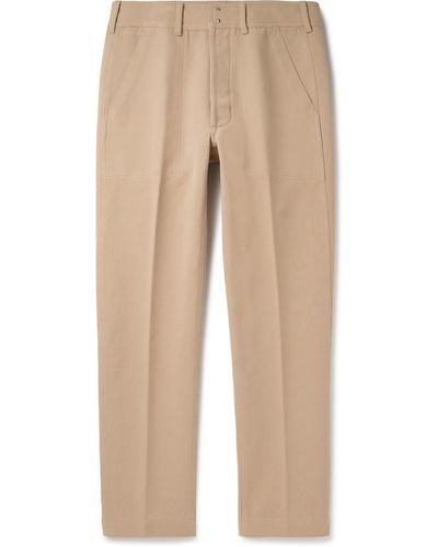 Tom Ford Straight-leg Cotton-twill Pants - Natural