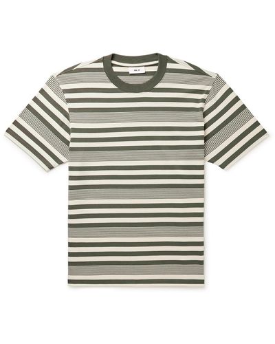 NN07 Adam 3461 Striped Stretch Modal And Cotton-blend Jersey T-shirt - Gray