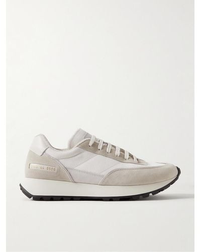 Common Projects Track Classic Leather And Suede-trimmed Ripstop Trainers - White