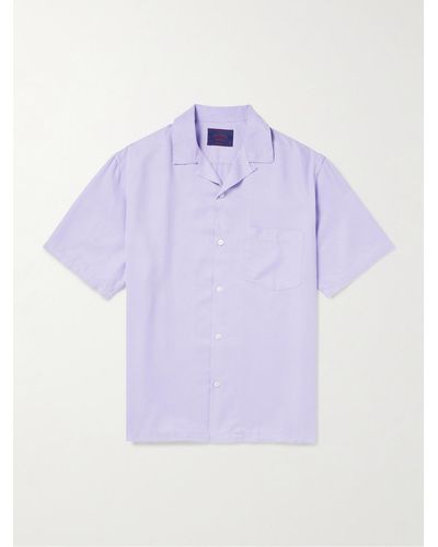 Portuguese Flannel Dogtown Convertible-collar Tm Lyocell Shirt - Purple
