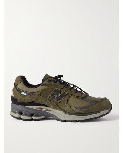 New Balance Sneakers in nubuck e ripstop con finiture in pelle 2002RD Protection Pack - Verde