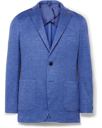 Peter Millar Holden Slim-fit Checked Wool - Blue