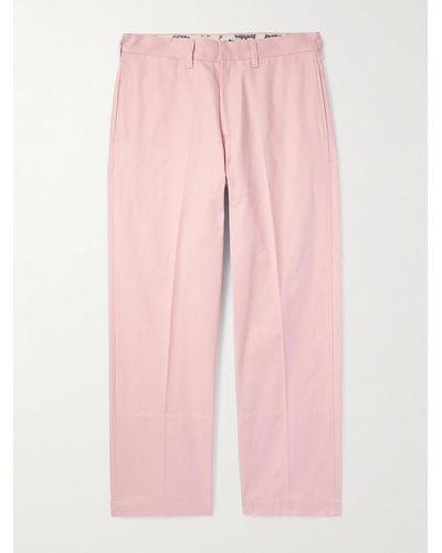 SAINT Mxxxxxx Straight-leg Cotton-twill Trousers - Pink