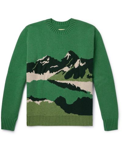 De Bonne Facture Jacquard-knit Wool Sweater - Green