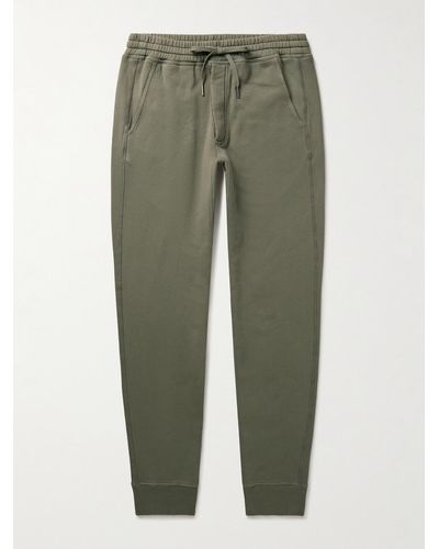 Tom Ford Tapered Garment-dyed Cotton-jersey Joggers - Green