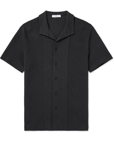 MR P. Waffle-knit Cotton Shirt - Black