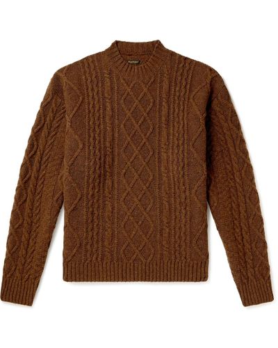 Kapital Intarsia Cable-knit Wool-blend Sweater - Brown