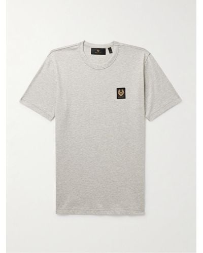 Belstaff T-Shirt aus Baumwoll-Jersey mit Logoapplikation - Weiß