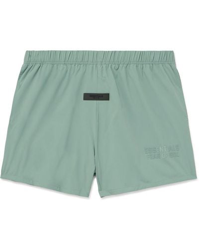 Fear Of God Logo-appliquéd Stretch-shell Drawstring Shorts - Green