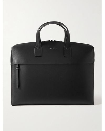 Paul Smith Logo-print Textured-leather Briefcase - Black