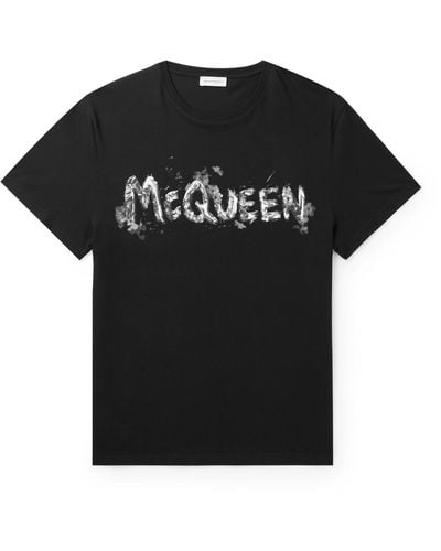 Alexander McQueen Logo-print Cotton-jersey T-shirt - Black