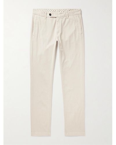 Massimo Alba Winch2 Slim-fit Cotton-blend Twill Trousers - Natural