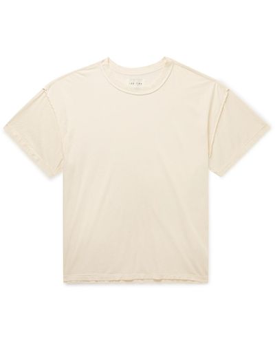 Les Tien Inside Out Garment-dyed Combed Cotton-jersey T-shirt - White
