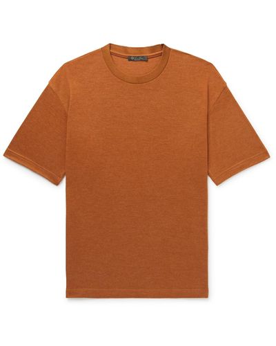 Loro Piana Philion Cashmere And Silk-blend Jersey T-shirt - Brown