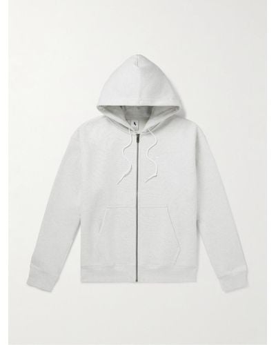 Nike Logo-embroidered Cotton-blend Jersey Zip-up Hoodie - White
