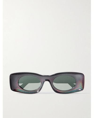 Loewe Paula's Ibiza Rectangular-frame Glittered Acetate Sunglasses - Grey
