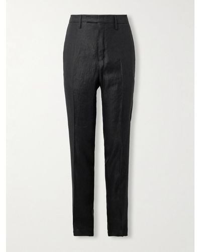 MR P. Philip Straight-leg Linen-twill Suit Trousers - Black