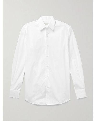 Saman Amel Hemd aus Baumwollpopeline - Weiß