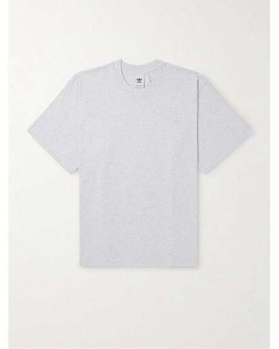 adidas Originals T-shirt in jersey di cotone con logo applicato - Bianco