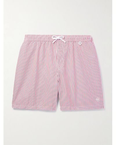 Loro Piana Bay Straight-leg Mid-length Striped Swim Shorts - Pink