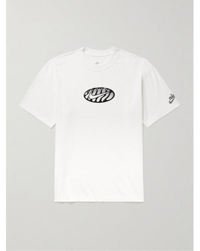 Nike Sportswear T-Shirt aus Baumwoll-Jersey mit Logoapplikation - Weiß