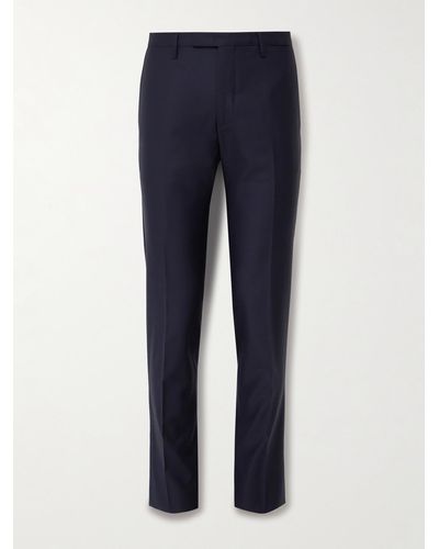 Boglioli Slim-fit Virgin Wool-blend Tuxedo Pants - Blue