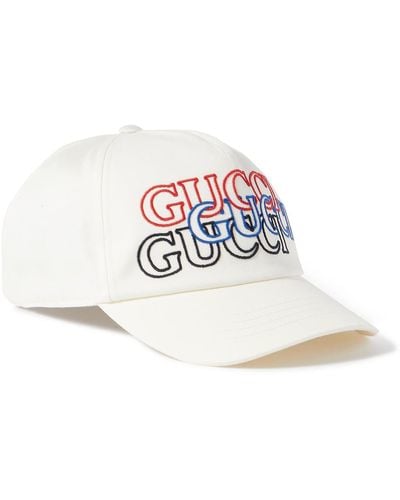 Gucci Logo-embroidered Cotton-twill Baseball Cap - White