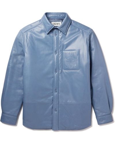 Loewe Leather Overshirt - Blue