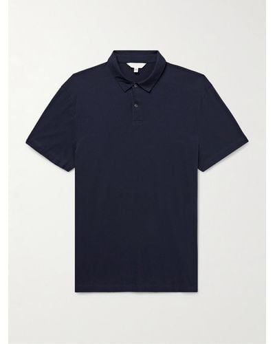 Club Monaco Sea Island Cotton-jersey Polo Shirt - Blue