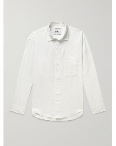 NN07 Adwin 5706 Linen Shirt - White