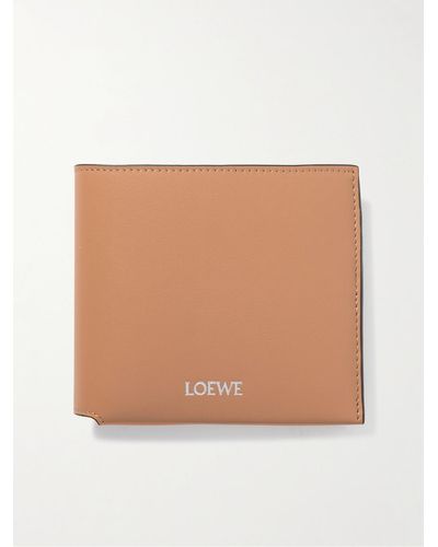 Loewe Logo-print Leather Billfold Wallet - Natural