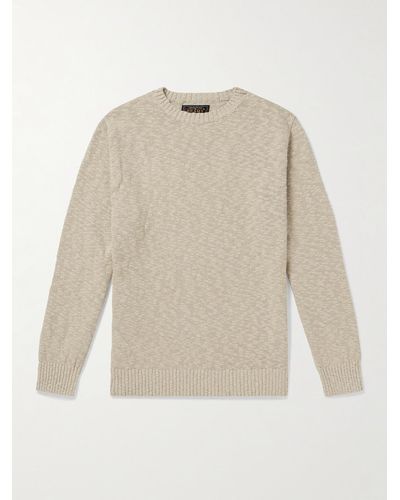 Beams Plus Pullover aus einer Baumwollmischung - Weiß