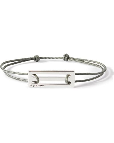 Le Gramme 2.5g Cord And Sterling Silver Bracelet - White
