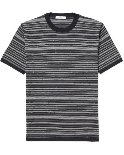 MR P. Striped Merino Wool T-shirt - Black
