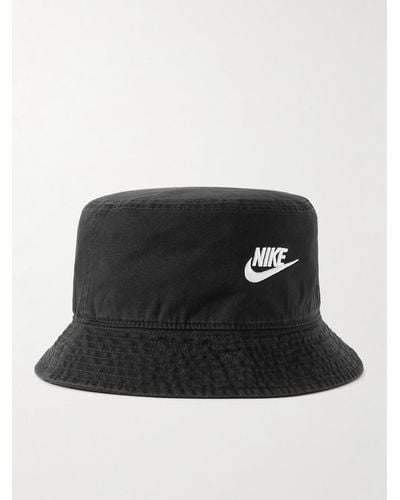 Nike Cappello da pescatore in twill di cotone con logo ricamato Apex - Nero