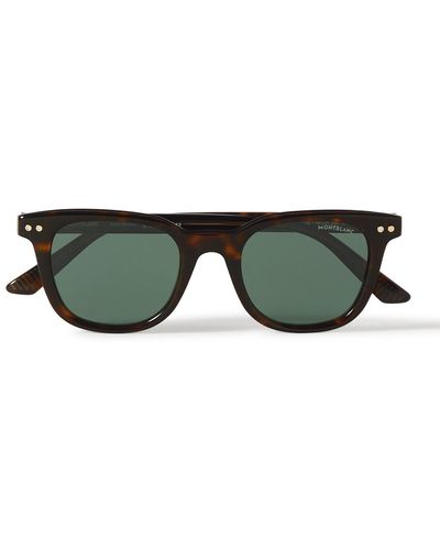 Montblanc Snowcap D-frame Tortoiseshell Acetate Sunglasses - Green