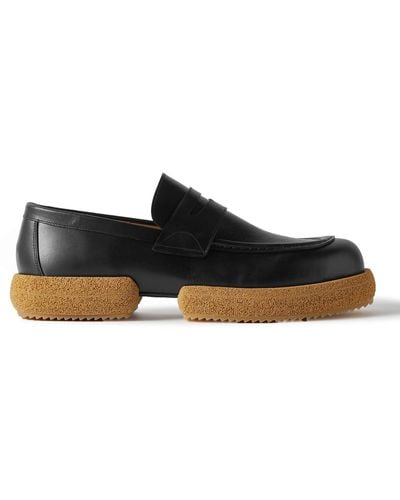 Dries Van Noten Leather Loafers - Black