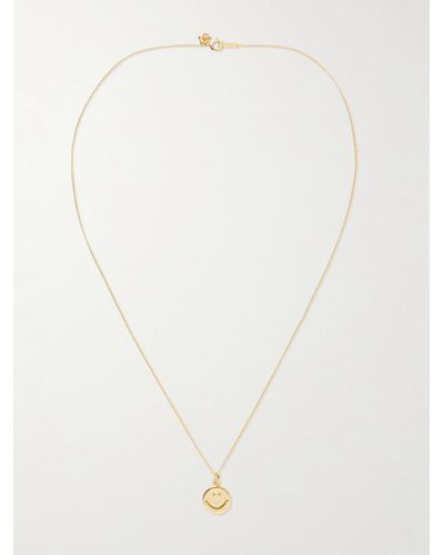 Needles Gold-plated Pendant Necklace - White