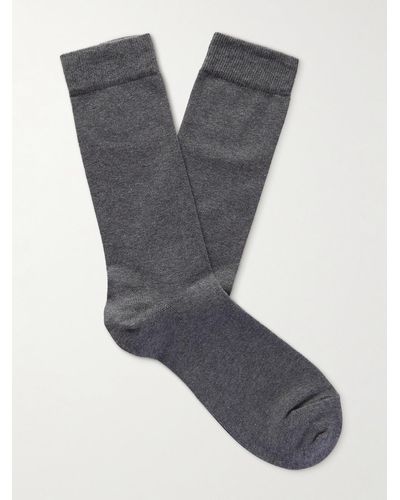 Sunspel Cotton-blend Socks - Grey